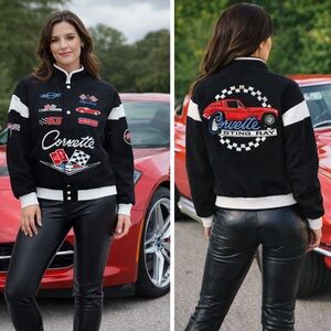 GM Official Licensed Corvette Character Patch Moto Jacket – Women